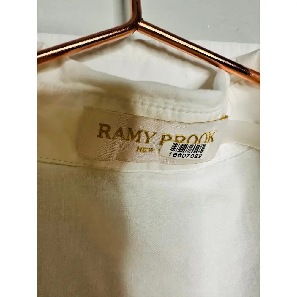 RAMY BROOK White 100% Cotton Collared Sleeveless Nyomi Romper Size XS